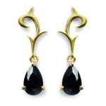 Les Tr&eacute;sors De Lily [J6045] - kullatud k&otilde;rvar&otilde;ngad 'Anastacia' mustast kullast - 23x8 mm must