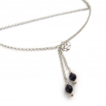 Les Tr&eacute;sors De Lily [K0289] - Chaine de taille 'Scarlett' noir argent&eacute; must