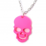 Les Tr&eacute;sors De Lily [K0973] - Collier cr&eacute;ateur 'T&ecirc;te de Mort' rose Heleroosa