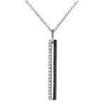 Altesse [L0170] - Collier Argent 'D&eacute;esse' noir blanc must