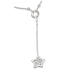 Les Tr&eacute;sors De Lily [L2028] - Collier Argent 'Etoiles' blanc argent&eacute; (rhodi&eacute;) - 45x10 mm valge
