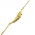 Les Tr&eacute;sors De Lily [M7119] - Bracelet Plaqu&eacute; or 'Plume' dor&eacute; kuld