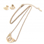 Les Tr&eacute;sors De Lily [P5051] &ndash; roosa kullaga kaelakee 'Love' + teraspandlad (kuldroosa) kuld