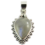 Les Tr&eacute;sors De Lily [Q5683] - h&otilde;bedane  Heaven  kuukivi ripats - 17x15 mm valge