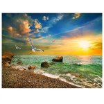 T&auml;isringi puur Teemantmaal Ristpistes Sunset Beach Landscape Teemanttikandid 20X30CM