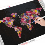 5D teemantmaali kaart Teemanttikandid T&auml;iskomplekt maastik Teemantmosaiik Rhinestone 20X30CM