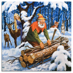 5D DIY Teemantmaal J&otilde;uluvana Kristall Teemantmaal Koomiksimustriga maastik Ristpiste 30x30CM