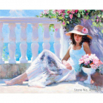 Teemantmaaling T&auml;is&uuml;mmargune t&uuml;drukute teemantmosaiik Lady teemanttikandid 20X30CM