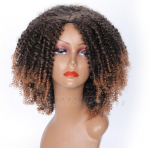 Naiste mood Pruunid lokkis juuksed Ombre v&auml;rvid t&auml;isjuuksed wig must pruun v&auml;rv