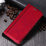 Magnet-nahast rahakoti klapp&uuml;mbris Xiaomi Redmi 9 9A 9C Note 9S 9 Pro Max 8T 8 7 Pro 8A 7A 10X K20 Mi CC9E A3 Mi8 luksusliku pehme raamatukaane Fundas Coque jaoks Redmi 7A punane