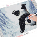 5D teemanttikandid j&otilde;uluvana lumememm ristpistes teemantmaal, maastik K&auml;sit&ouml;&ouml;kaunistus koduks Full Round (20X30CM)