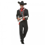 Meeste Mariachi kost&uuml;&uuml;m, t&auml;iskasvanutele m&otilde;eldud traditsiooniline surnutep&auml;eva kost&uuml;&uuml;m Halloweeni cosplay-riietus L must