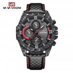 VA VA VOOM vabaaja spordikellad meestele, must sinine tippmark Luksuslik s&otilde;jav&auml;eline nahast randmekell Meeste kell &Auml;rimood kronograaf k&auml;ekell Leather strap punane/must