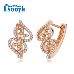 LSOOYH Clip K&otilde;rvar&otilde;ngad Roosa kulla v&auml;rvi moek&otilde;rvar&otilde;ngas naistele Cubic Zirconia &otilde;&otilde;nsad k&otilde;rvar&otilde;ngad Ehted A