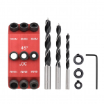 3 tk Puurid 6mm 8mm 10mm Puur + 30 45 90 Kraadi Juhtrakis Puurijuhik Taskuaugu Rakis Puidut&ouml;&ouml; Juhikud Mitme Nurga Positsioneer Puidut&ouml;&ouml; jaoks Drill Bits & Guide Jig
