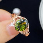 Bella Box uus temperament ovaalse kujuga rohelised avamiss&otilde;rmused naistele tsirkoonist kihlamispeo peened uhked ehted Adjustable Opening roheline