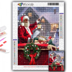 Teemanttikandid j&otilde;ulupuu J&otilde;uluvana lumememm 5D DIY Teemantmaal Ristpistes Rhinestone Full Round 20X30CM