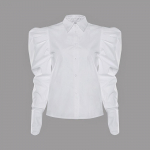 blusas 2022 suve Top naiste naiste s&auml;rgid Naiste valge s&auml;rk Pluusid topid puff Pikad varrukad &Scaron;ikk naiste pluus vetement femme S valge