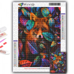 Teemantmaaling Loomade Fox Teemantmosaiik k&auml;sit&ouml;&ouml; Teemanttikandid Full Round 20X30CM