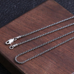 2 mm trendikas 100% S925 h&otilde;bedast ehted kuue t&auml;hem&auml;rgiga budismi mantra retrokanepi k&ouml;is mehe ja naise kaelakee 55cm