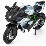 1:12 Kawasaki Ninja H2R mootorratta mudel, DieCasti mudelmootorratas, vedrustus ja vaba rull, m&auml;nguauto, mootorrattakollektsioon, kingitus 1:12-Size:17.5*10*7cm