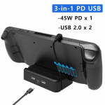 VAORLO auruteki dokkimisjaam teleri alusalus 5-&uuml;hes jaotur, alumiiniumsulamist hoidiku dokk 60 Hz HDMI-&uuml;hilduv USB-C auruteki konsooli jaoks