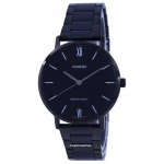 Casio musta sihverplaadiga roostevabast terasest analoog MTP-VT01B-1B MTPVT01B-1B meeste k&auml;ekell must