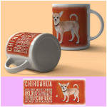 Les Tr&eacute;sors De Lily [A2177] &ndash; keraamiline kruus 'Dogs' oranž (chihuahua) - 95x80 mm oranž