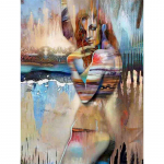 Teemanttikandid naiste mosaiigikomplektid 5D DIY teemantmaal Abstraktne t&auml;isringi puur ristpistes k&auml;sitsi valmistatud t&auml;iskasvanutele Full Round 20x30CM