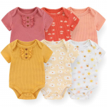 Kiddiezoom 6-osalised beebip&uuml;ksid imikute kombinesoonid poistele t&uuml;drukutele, suvised pehmed puuvillased multifilmid vasts&uuml;ndinute kost&uuml;&uuml;mid 0-3Months