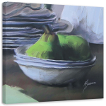 L&otilde;uenditr&uuml;kk Still Life Pears Fruit 30x30 hall v&auml;rv
