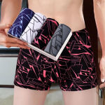 4 tk Meeste p&uuml;ksid keskmise v&ouml;&ouml;ga bokserid hingavad noorte print U kumerad bokserid L