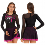 Naiste ballett, l&uuml;&uuml;riline tants, kost&uuml;&uuml;mid, s&auml;rav kivist v&otilde;rgust tutu kleit pikkade varrukatega iluuisukleidid S kuum roosa v&auml;rv