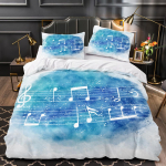 3D Muusika Teemaline Voodipesu Komplekt Luksuslikud Noodid Prinditud Tekikott Padjap&uuml;&uuml;r 2 v&otilde;i 3 Osa Mikrokiudkangast Pehme Pestav Kodu Kaunistus Baby 100x135cm