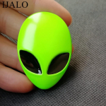 Maav&auml;line UFO kroomitud metallist autoembleemi automaatne stiil kahepoolse kleebisega roheline
