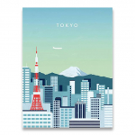 Plakat Multifilm Linna siluett Inimesed ja loodus Maastik L&otilde;uend Maalimine Reisimine Prindi pilt Kodukaunistus V&auml;rviline Sein Kunst Ilma raamita 21*30cm