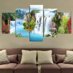 5 paneeli maastik juga mets m&auml;gi linnud l&otilde;uendimaalid plakatid ja tr&uuml;kised seinakunst pildid kodu dekoratsioon ilma raamita 40x60cm*2 40x80cm*2 40x100cm*1