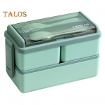 Bento Box kahekihiline eemaldatav vastupidav kontorit&ouml;&ouml;taja kaasaskantav toidukonteiner igap&auml;evaseks kasutamiseks roheline