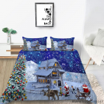 3D kodune voodipesu j&otilde;ulutekikott ja padjap&uuml;&uuml;r AU Queen &uuml;he-/kaheinimesevoodi t&auml;issuuruses pehme mugav tekikott Kodukaunistus DE 100x135cm