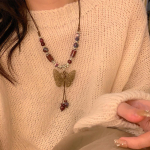 Etnilise stiili Ruyi Tassel Jade turvaluku kaelakee naiste uue Hiina stiilis retro mitmek&uuml;lgse kaelarihmaga keti ehete trend