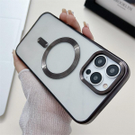 luksuslik Golden Shield galvaniseeritud magnetiline juhtmevaba laadimis&uuml;mbris iPhone 14 13 12 11 Pro Max Kukkumiskaitse kate iPhone 14 Pro Max must