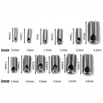 10 tk/partii roostevabast terasest nahast n&ouml;&ouml;riklamber kullast krimpsu otsa otsakorgide pistikud DIY kaelakee k&auml;ev&otilde;ru ehete valmistamise tarvis 0.9 x 7.2mm