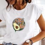 (Aasia suurus)Naiste prinditud naissoost t-s&auml;rk, lilleline kiri, lilletrend, armas 90ndate moodne T-s&auml;rk Riietus vabaaja l&uuml;hikeste varrukatega graafiline T-s&auml;rk S