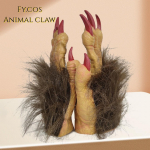 Kohev karukindad Halloweeni &otilde;udusmaskeraadi Cosplay Lateks Hunt Gorilla loomade rekvisiidid Raptor Claw Jurassic Parki meeste kost&uuml;&uuml;m A Pair kollane