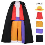 Anime Wano Country Monkey D. Luffy Cosplay kost&uuml;&uuml;m Trench Coat Sorts M&uuml;ts Vormiriietuse komplekt Halloweeni peo multifilmi kimono &uuml;likonnad L-Full sets