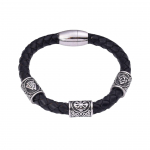 Roostevabast terasest viikingiruun helmestest k&auml;ev&otilde;ru Meeste ehtsast nahast k&auml;ev&otilde;ru k&auml;ev&otilde;ru ehted 19CM