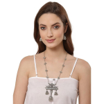 S&auml;rav Diva Fashion uusim oks&uuml;deeritud Saksa h&otilde;be Afganistani pika ketiga ripatsk&otilde;rvar&otilde;ngad kaelakee ehete komplekt naistele (H&otilde;bedane)