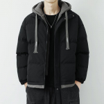 Cozy Up meeste kapuutsiga talvejope soe puhvis jope paks puuvillane mantel M must
