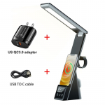 &Auml;ratuskella juhtmevaba laadija alus LED laualambiga 15 W kiirlaadimisjaam iPhone 13 12 11 Pro Apple Watch Airpodidele US Plug Black must