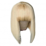 L&uuml;hikeste juustega parukas Trendikas meigivahend Naturaalne ja praktiline &otilde;lgade pikkusega l&uuml;hike parukas peole kuldne